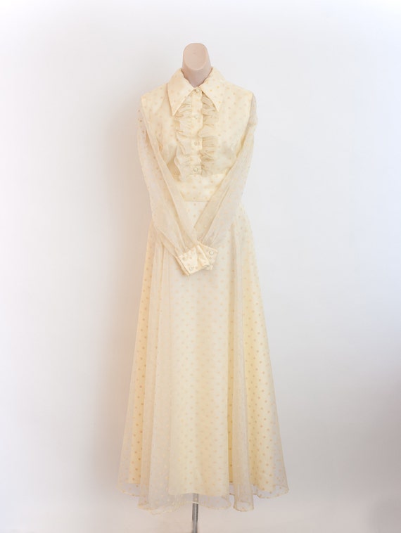 Vintage 1970s Yellow Maxi Dress 70s Dress 60s F