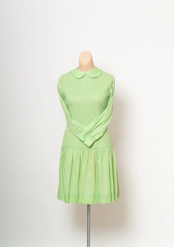 Vintage 60s dress / Mod Dress Peter Pan Collar /