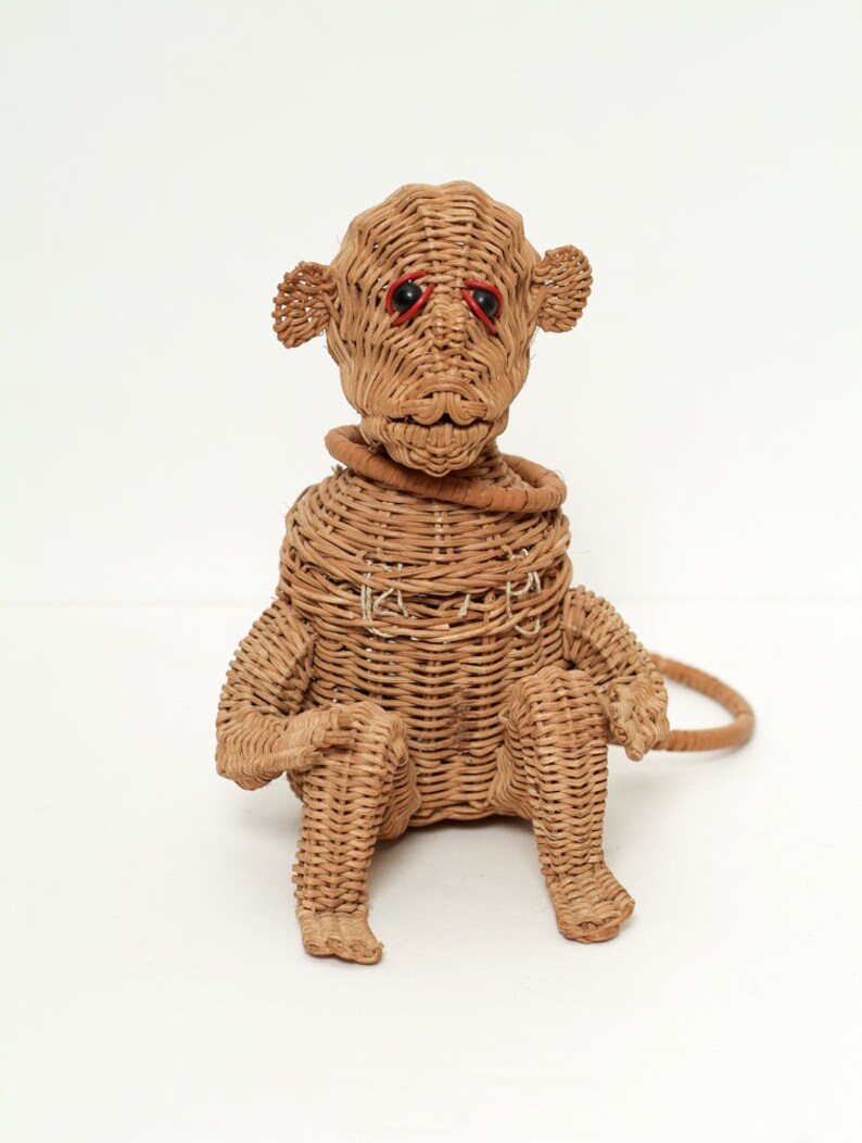Vintage wicker animal purse / wicker purse / 50s purse / pinup Etsy