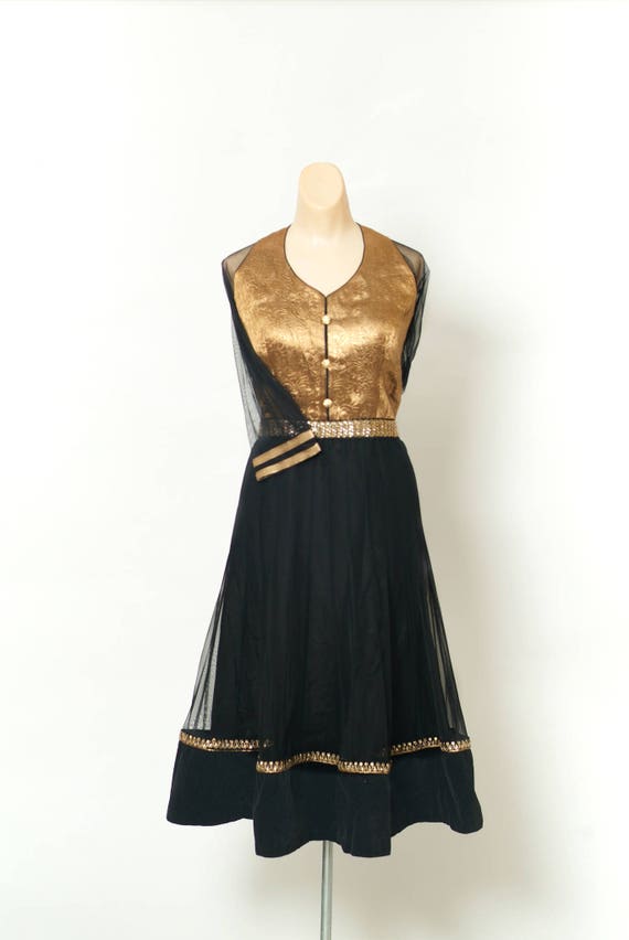 black and gold indian dress