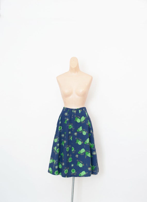 Vintage 1970s Novelty Hippos Skirt - 1970s Skirt -
