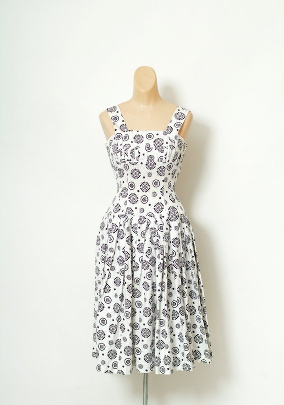 black and white 50s dress