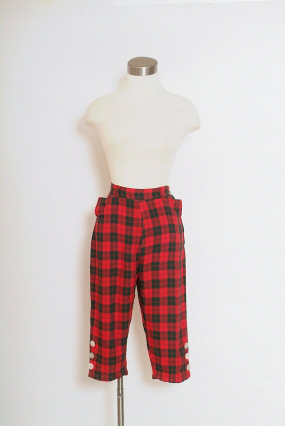 Vintage 50s tartan plaid pedal pushers / Clam Dog