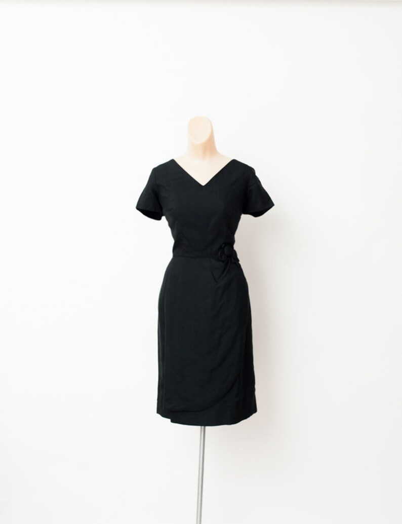 1950s black cocktail dress