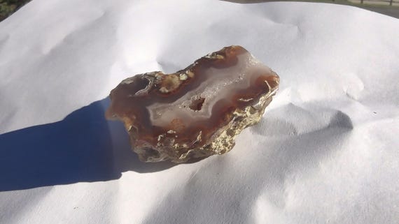 Polished Calandria Agate With Geode 1 3/4 in X 1 1/8 in