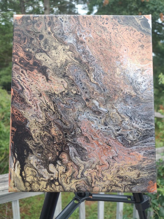 Acrylic Fluid Art Painting, Abstract Wall Decor (8x10)