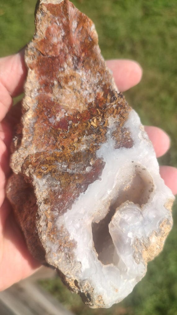 Agua Nueva Agate • 1 lb 6.7 oz • Polished Display Stone with Geode Window • 6.5" Collector Specimen