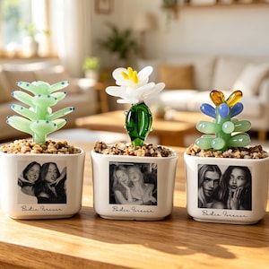 Custom Bestie Forever Glass Flower Pot, Personalized Best Friend Engraved Plant Pot, Never Wilt Gift for Friend Birthday or Friendship Day