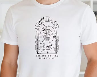 Bookish Tea Graphic T-Shirt, Minimalist Line Art, Cozy Reader Gift