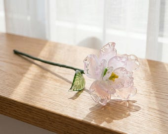Gradient Glass Carnation, Living Room Bookshelf Decor, Housewarming Gift, Mother’s Day Gift