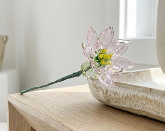 Gradient Glass Lotus, Living Room Bookshelf Decor, Housewarming Gift, Mother’s Day Gift