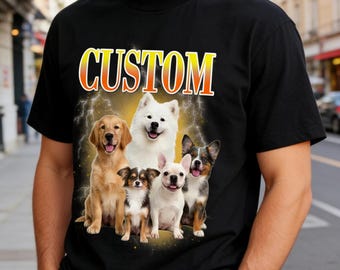 Custom Pet Portrait Shirt, Comfort Colors Vintage Tee