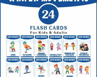 Winter Activity Flash Cards | Gross Motor Skills (Digital Download)