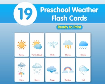 Printable Weather Flashcards: Montessori Learning Cards (Digital Download)