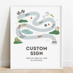 Formula 1 Racing Birthday Party Sign, Race Car Editable Sign, Customizable Boy Birthday Party Decoration, Digital Download