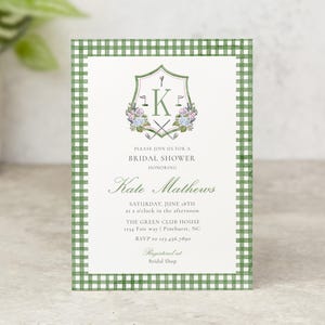 Golf Bridal Shower Invitation Template, Editable Golf Party Invite, Printable Watercolor Monogram Wedding Shower Invite, Digital Download
