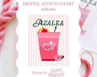 Azalea Cocktail | Masters Concession Collection | Digital Needlepoint Chart | Augusta-Inspired Golf PDF Pattern | 18 Mesh