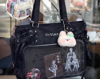 Large Ita Bag With Insert, Clear Window Display, Kawaii Daily Crossbody & Shoulder Bag For Pins, Versatile Commuter Bag, Anime Messenger