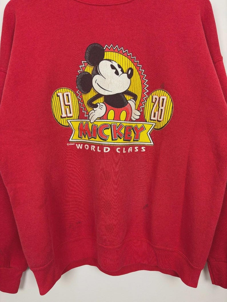 Vintage Disney Musse Pigg röd tröja från 1990-talet / storlek XL bild 5