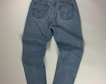 Vintage Levis Denim Jeans / 30x29 Blue / 619 Straight Leg Fit Orange Tabs