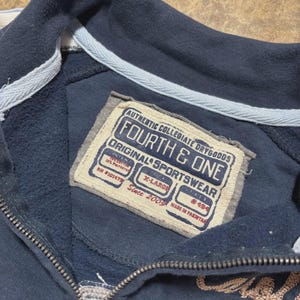 Vintage North Carolina Zip Up Sweater - NCAA Collegiate Sweatshirt - Size XL - Blue image 5