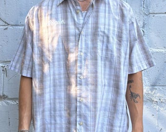Vintage Roguehaus Beige Kariertes Button Up Shirt Gr. XL