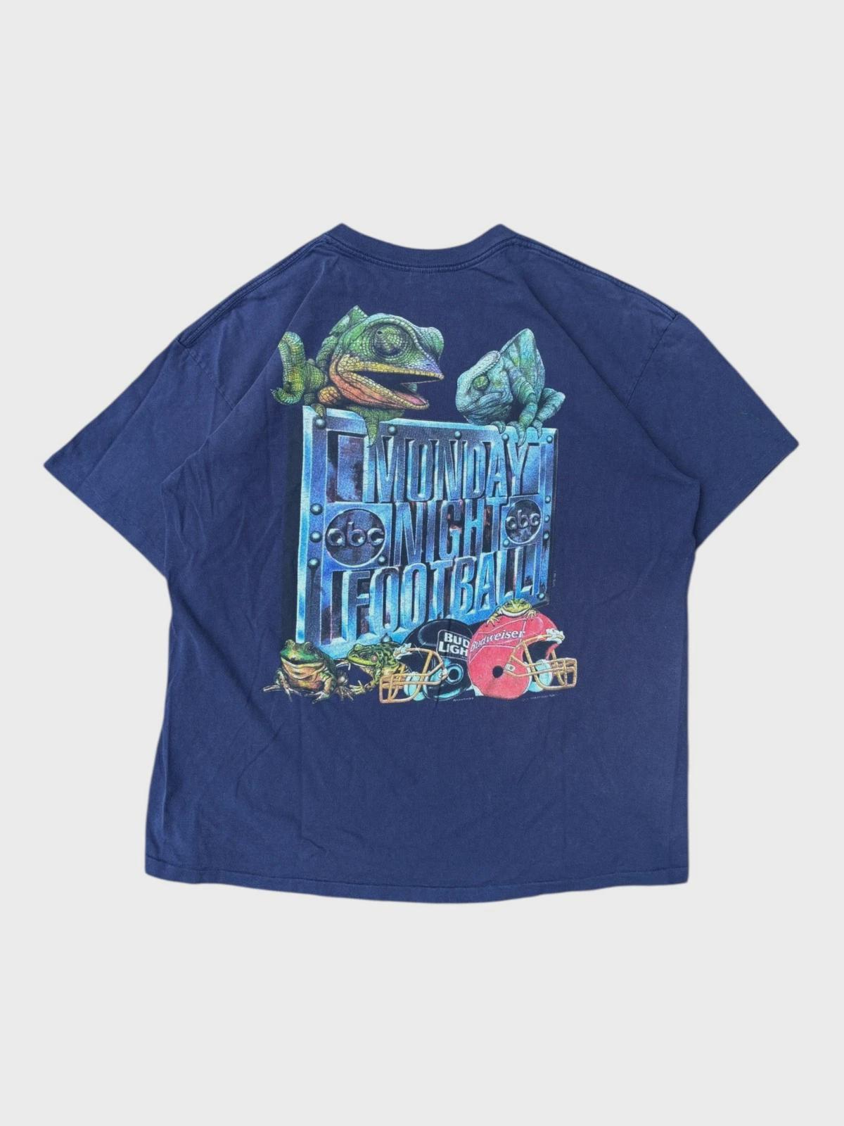 Vintage 1990s Budweiser Chameleon T Shirt - XXL - Blue - Football