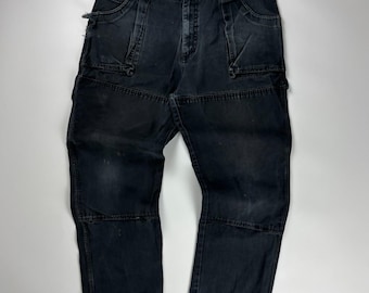 Vintage Dickies Double Knee Pants / Wide Leg Fit / Workwear / 38x32 Black