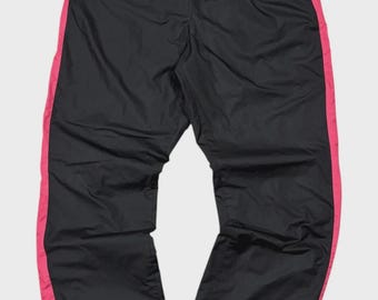 Vintage Y2K Nike Splash Pants - XL - Black Athletic Wear Bottoms