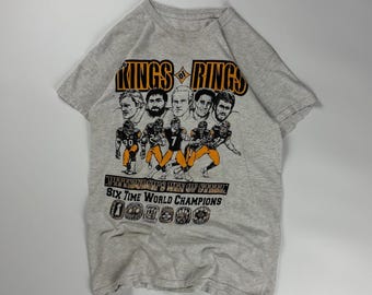 Camiseta vintage de los Pittsburgh Steelers / Camiseta de fútbol americano de la NFL / Ropa deportiva / Gris pequeña