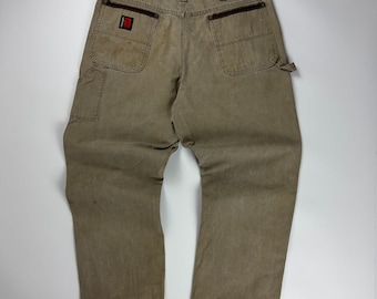 Vintage Wrangler Workwear Pants / Riggs Relaxed Fit / Carpenter / 38x32 Brown