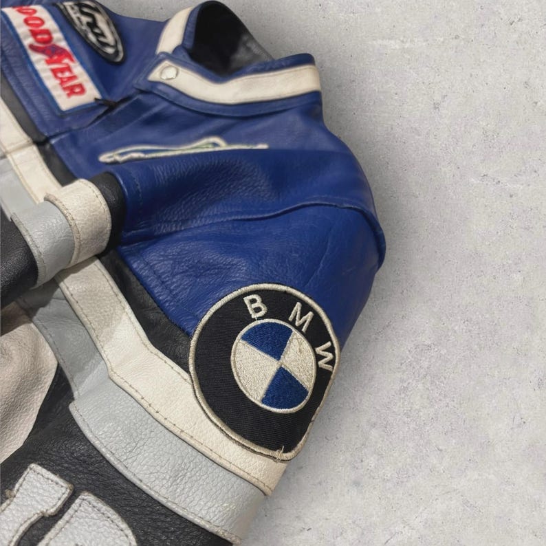 Vintage 1990s BMW Racing Leather Jacket - Moto Coat - Size Medium ...