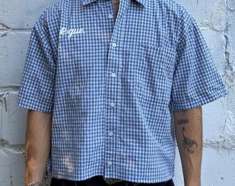 Vintage Roguehaus Blau Kariertes Button Up Shirt Gr. XL