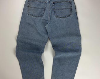 Vintage Tommy Hilfiger Jeans / Baggy Fit / Light Wash Bottoms / Embroidered Patch / 36x32 Blue