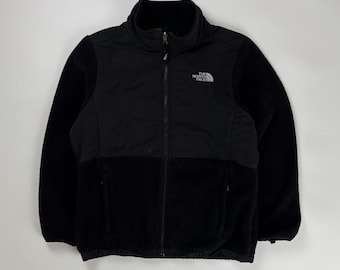 Maglione in pile vintage The North Face Denali / Nero piccolo / Cerniera completa / Capospalla da trekking
