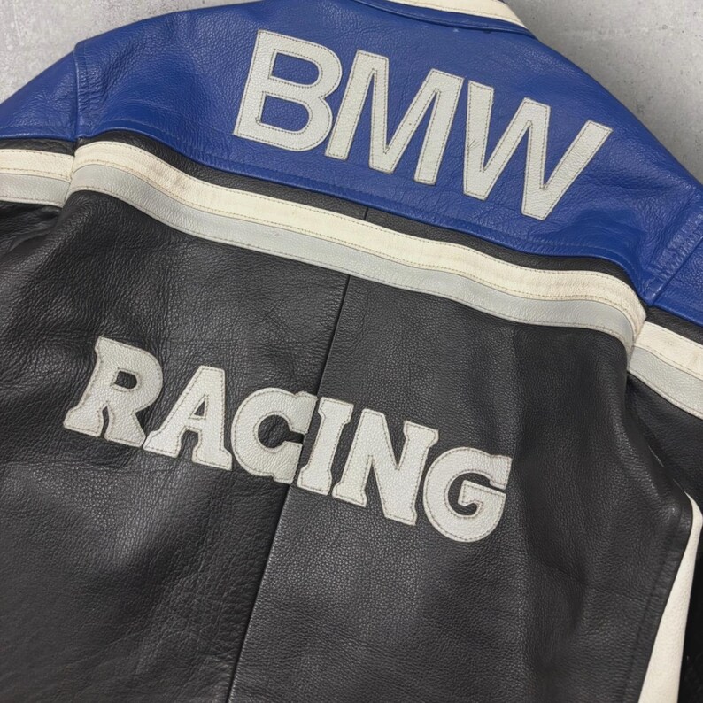 Vintage 1990s BMW Racing Leather Jacket - Moto Coat - Size Medium ...