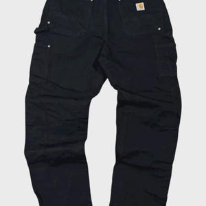 Vintage Carhartt Double Knee Pants - 34x32 - Black Workwear