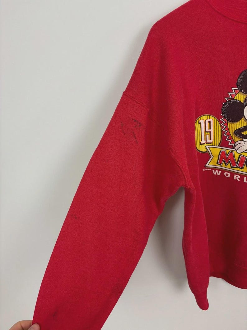 Vintage Disney Musse Pigg röd tröja från 1990-talet / storlek XL bild 6