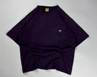 Vintage Big Dogs Pocket Tee / Embroidered Graphic Shirt / XL Purple