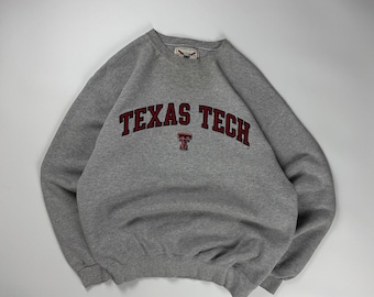 Vintage Texas Tech University-tröja / NCAA Collegiate / Sportswear Graphic Crew Neck / XL Grå