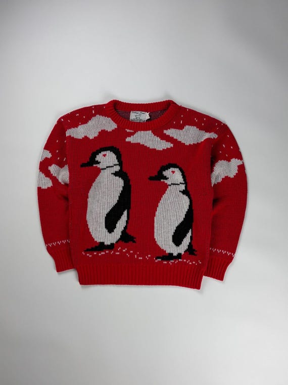 Vintage Penguin Knit Sweater / Nature Animal Wear / Made in USA