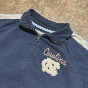 Vintage North Carolina Zip Up Sweater - NCAA Collegiate Sweatshirt - Size XL - Blue image 3