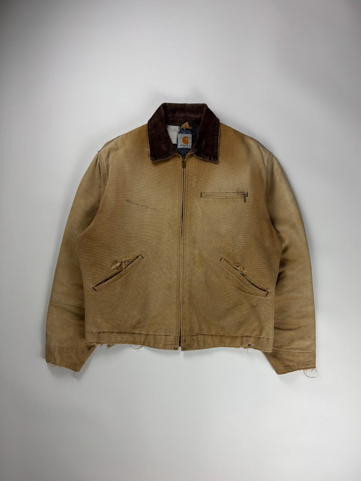 ジャケット・アウター 00s Carhartt Worn Faded Detroit Jacket Carhartt Detroit Faded Tan Jacket - Etsy Canada