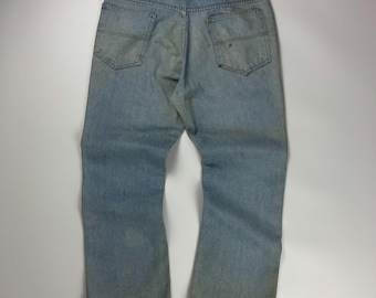 Vintage Challenger Denim Jeans / Flare Fit / Light Wash / Talon / 36x28 Blue