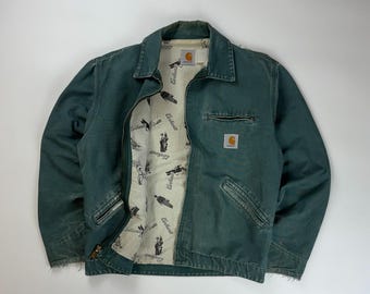 Vintage Kids Detroit Style Collared Carhartt Jacket Size