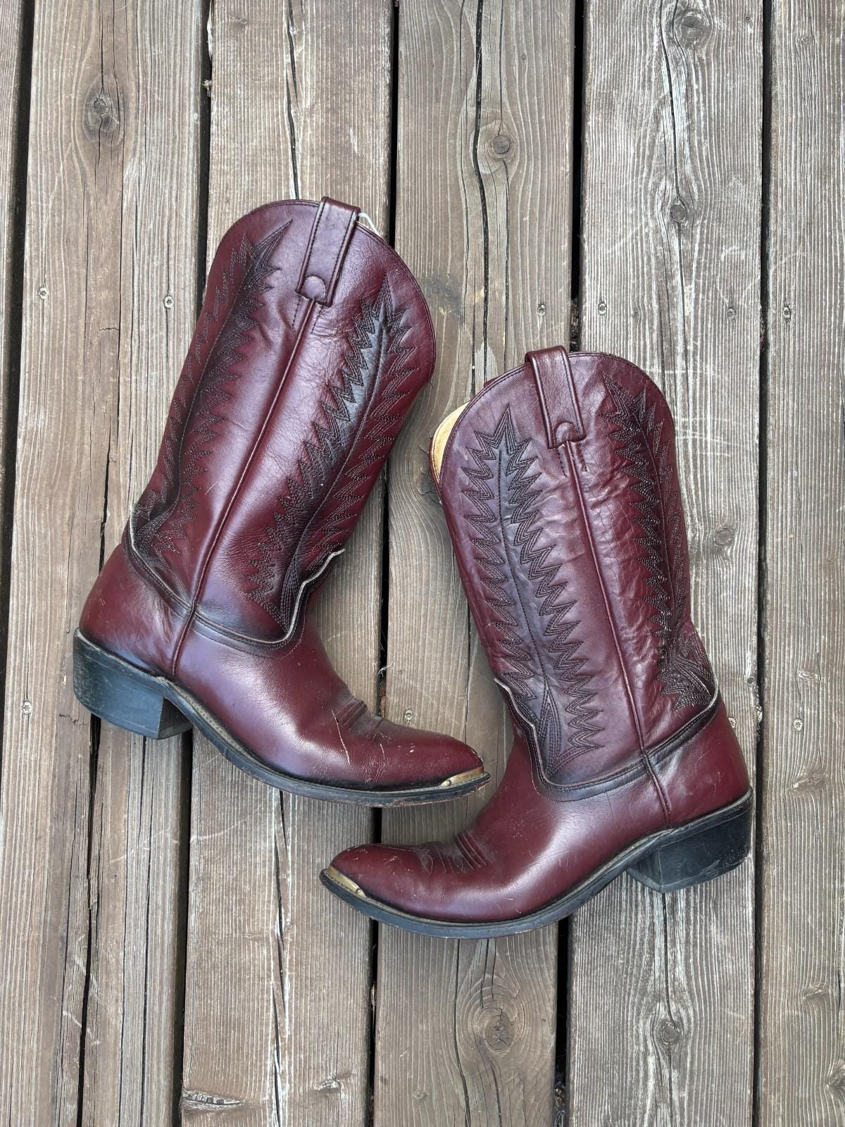 Women Size 9.5 Red Western Boots - Etsy