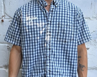 Vintage Roguehaus Blau Kariertes Button Up Shirt Gr. XL