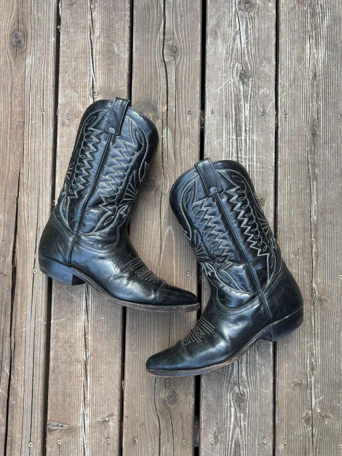 靴 vintage western boots eagle Vintage Western Leather Cowboy Boots / Men's Footwear / Eagle