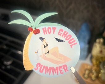 Hot Ghoul Summer Sticker - Summerween - Halloween