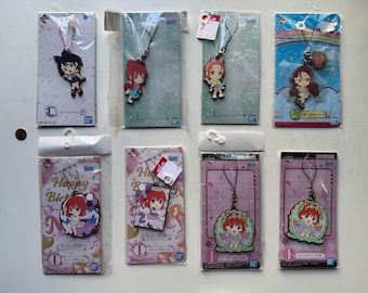 Japanese Anime Rubber Keychain (Choose 1) - Official Prize Chibi Charm - Rent-A-Girlfriend, Quintuplets, Detective Conan Collectibles!